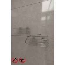 Alper Banyo Yapışkanlı Krom TŞ01 Banyo ve Mutfak Rafı, Siyah Banyo Duş Askısı,2 Adet Kancalı ( 2 Adet Fiyatıdır )