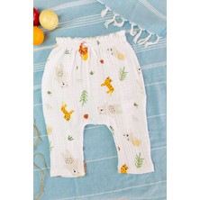 Bondilolly %100 Pamuk Beli Lastikli Müslin Bebek Şalvar Pantolon