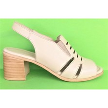 Bulldozer 231698 Kadın Hakiki Deri Lastik Garni Topuklu Sandalet