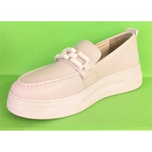 Bags Shoes White Angel 001122-016 Kadın Yüksek Taban Tokalı Loafer Ayakkabı