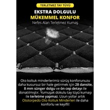 Mısırlı Grup Organic Tay Tüyü Cepli & Terletmez Sırtlı Oto Koltuk Minder Seti - Koltuk Koruma Kılıfı Siyah Beyaz (3'lü Set)