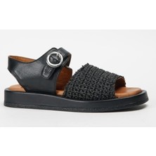 Step More Z210374 Kadın Hakiki Deri Hasır Örme Garnili Sandalet