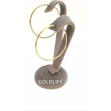 Goldlife 14 Ayar Altın Büyük Halka Daire Altın Küpe