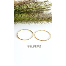 Goldlife 14 Ayar Altın Büyük Halka Daire Altın Küpe