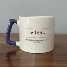 Mor Mürekkep Elti Baskılı Mor Kulplu D Kupa