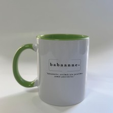 Mor Mürekkep Babaanne Baskılı Yeşil Mega Kupa