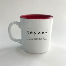 Mor Mürekkep Teyze Baskılı Kırmızı Multi Kupa