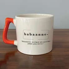 Mor Mürekkep Babaanne Baskılı Turuncu Kulplu D Kupa