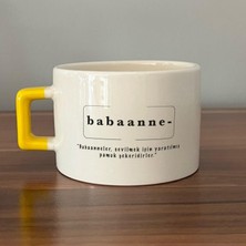 Mor Mürekkep Babaanne Baskılı Sarı Kulplu C Fincan