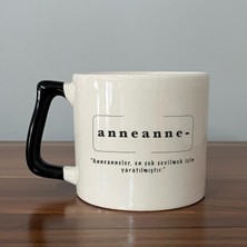 Mor Mürekkep Anneanne Baskılı Siyah Kulplu D Kupa