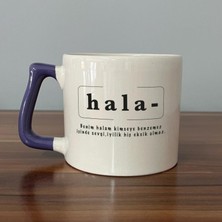 Mor Mürekkep Hala Baskılı Mor Kulplu D Kupa