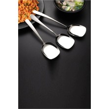 Rosemor Servis Kaşığı Seti 6 Lı Set Paslanmaz Çelik Lüx Yemek Salata Börek Pasta Fırın Tavuk