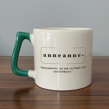 Mor Mürekkep Anneanne Baskılı Yeşil Kulplu D Kupa