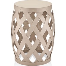 The Mia Prizma Tabure & Yan Sehpa Karamel 50X35 cm