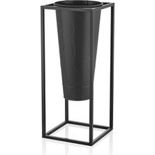 The Mia Prizma Vazo & Saksı Siyah 70X30X30 cm