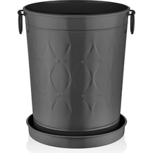 The Mia Prizma Saksı Siyah 37X31X46 cm