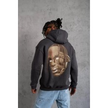 Tarz Yeri Erkek Kordonlu Arka Maske Kordon Saçlı Kapüşonlu - Füme