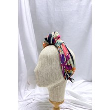 Pistore Mor Yaprak Desenli Renkli Bandana Fular Yeni Sezon Saç Aksesuarı