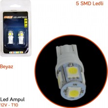 Carub 12V T10 Ampul 5 Smd Ledli Beyaz BR0400235