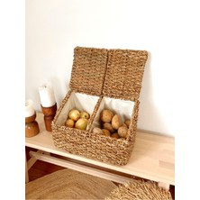 Kai Home Hasır 2 Bölmeli Iç Korumalı Patates&soğan Sepeti/sepet