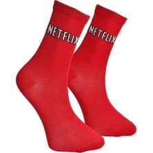 Ruken Store Unisex Netflix Kırmızı Çorap - LKSÇRP18