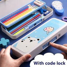 GongtuShop A4 Stili Şifreli Kilit Kalem Kutusu Karikatür Hayvanlar Plastik Kırtasiye Kutusu Okul Çocuklar Için Kalem Kutuları Kalem Kutusu Öğrenci Kalem Kutusu Hediyeler (Yurt Dışından)