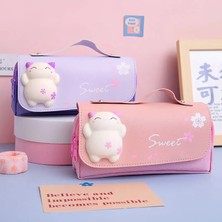 GongtuShop Kolye Stili A6 Stili Dekompresyon Kalem Kutusu Taşınabilir Sevimli Kalem Çantası Karikatür Okul Kırtasiye Çantası Öğrenci Kalem Kutusu Unzldren Kalem Çantası Ödül (Yurt Dışından)