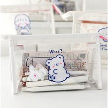 GongtuShop No.3 Tarzı Sevimli Ayı Hayvan Şeffaf Kalem Kutusu Ofis Büyük Kapasiteli Kalem Çantası Malzeme Escolar Kawaii Kırtasiye Okul Malzemeleri (Yurt Dışından)