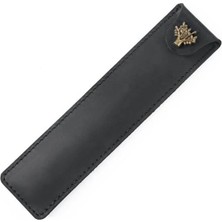 GongtuShop Siyah Stil Hakiki Deri Kalem Kılıfı Tutacağı Tek Kalem Çantası Kalem Kutusu, Rollerball Dolma Tükenmez Kalem Için Snap Düğmeli (Yurt Dışından)