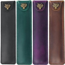 GongtuShop Siyah Stil Hakiki Deri Kalem Kılıfı Tutacağı Tek Kalem Çantası Kalem Kutusu, Rollerball Dolma Tükenmez Kalem Için Snap Düğmeli (Yurt Dışından)