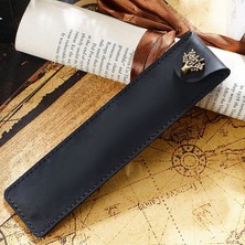 GongtuShop Siyah Stil Hakiki Deri Kalem Kılıfı Tutacağı Tek Kalem Çantası Kalem Kutusu, Rollerball Dolma Tükenmez Kalem Için Snap Düğmeli (Yurt Dışından)