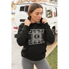 Adabebek Baskılı Tarz Oversize Kadın Kapşonlu Sweatshirt