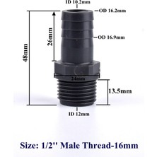 Luoditong Shop 1l2 İNÇ-16MM Stili 1 Parça '' ~ 1'' Upvc Pagoda Erkek Konu Konnektör Bahçe Sulama Aksesuarları Su Borusu Hortum Ortak Akvaryum Balık Tankı Adaptörü (Yurt Dışından)