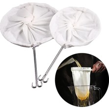 Yaci Shop S Tarzı Yeniden Kullanılabilir Örgü Süt Çay Saplı Filtre Torbası Çelik Halka Kahve Pamuklu Bez Filtre Toplu Köpük Filtre Mutfak Aksesuarları Aracı (Yurt Dışından)