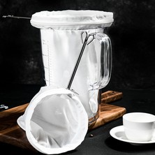 Yaci Shop S Tarzı Yeniden Kullanılabilir Örgü Süt Çay Saplı Filtre Torbası Çelik Halka Kahve Pamuklu Bez Filtre Toplu Köpük Filtre Mutfak Aksesuarları Aracı (Yurt Dışından)