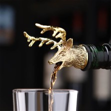 Yaci Shop Gül Altın Fil Tarzı Yeniden Kullanılabilir Çinko Alaşımlı Mühürlü Şarap Tıpa 3D Hayvan Geyik Kafası Plastik Dökücü Bacalı Şişe Tıpaları Şampanya Barı Araçları Parti Hediyeleri (Yurt Dışından)