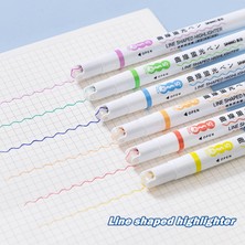 Mingjinshop3 1 Adet Sarı Stil Adet Çizgi Şekilli Fosforlu Kalem Çok Renkli Rulo Ucu Eğri Kalemi Işaretleyici Fosforlu Kalem Yenilik Kırtasiye Okul A6253 (Yurt Dışından)