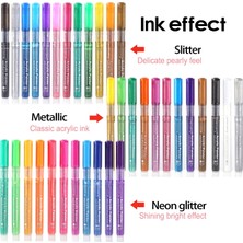 Mingjinshop3 12 Renk Stili Akrilik Boya Marker Peolor Boyama Işaretleyiciler Kaya Boyama Taş Seramik Cam Ahşap Kumaş Hediyeler Için Kanvas Çanta ile Set (Yurt Dışından)