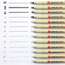 Mingjinshop3 12 Adet Tarzı Iğne Fineliner Pigment Kalemi Mikron Kalem Cetvel Kalemi Fırça Sanat Fineliner Eskiz Işaretleyiciler Kalem Seti (Yurt Dışından)