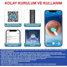 Valkyrie Kablosuz Wifi Kulak Temizleme Kamerası - Ios Android Iphone Uyumlu 1296P Hd LED Otoskop Kamera