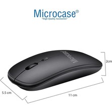 Microcase Samsung Galaxy Tab A9 SM-X110 8.7  Tablet  Çanta + Türkçe Bluetooth Klavye+Mouse+Tablet Standı-Siyah AL8126