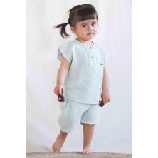 Little Gusto Müslin Bebek Takımı Yeşil Organik Pamuk