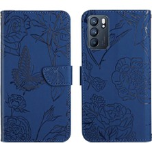 BDT Boutique Oppo Case 6 5g Için Pu Deri Kapak Çevirin Çiçekler ve Kelebekler (Yurt Dışından)