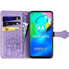 BDT Boutique Moto G8 Için Kılıf Güç Kapak Kapak Karikatür Hayvanlar Darbeye Deri Kılıf (Yurt Dışından)