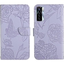 BDT Boutique Tecno Camon 17 Pro Çiçekler ve Kelebekler Anti-Damla Koruma Için Kılıf (Yurt Dışından)