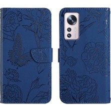 BDT Boutique Xiaomi 12 Çiçekler ve Kelebekler Için Kılıf ile Darbeye Deri Kılıf Pu (Yurt Dışından)