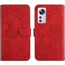 BDT Boutique Xiaomi 12 Çiçekler ve Kelebekler Için Kılıf ile Darbeye Deri Kılıf Pu (Yurt Dışından)