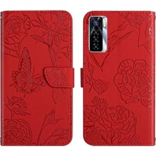 BDT Boutique Tecno Camon 17 Pro Çiçekler ve Kelebekler Anti-Damla Koruma Için Kılıf (Yurt Dışından)