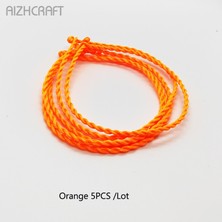 Qiuhong Shop XL23-25CM Stili Turuncu 5 Adet Aızhcraft 17 Renk Tibet Budist Aşk Şanslı Çekicilik Tibet Bilezik ve Halhal Kadın Erkek El Yapımı Basit 2-Threads Halat (Yurt Dışından)