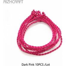 Qiuhong Shop M19-21CM Stili Koyu Pembe 10 Adet Aızhcraft 17 Renk Tibet Budist Aşk Şanslı Çekicilik Tibet Bilezik ve Halhal Kadın Erkek El Yapımı Basit 2-Threads Halat (Yurt Dışından)